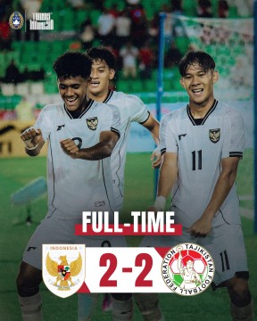 Hasil Indonesia U-17 vs Tajikistan U-17. (Instagram @timnasindonesia)